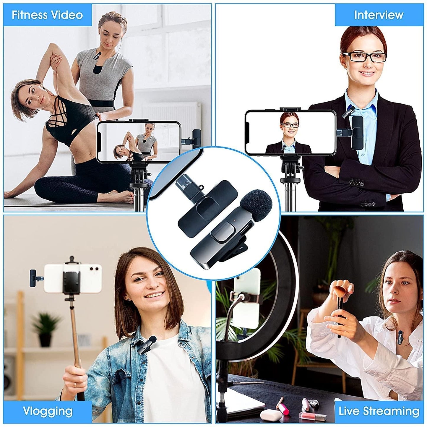(Boyyaa) Wireless Microphone With Wireless Technology Noise cancels