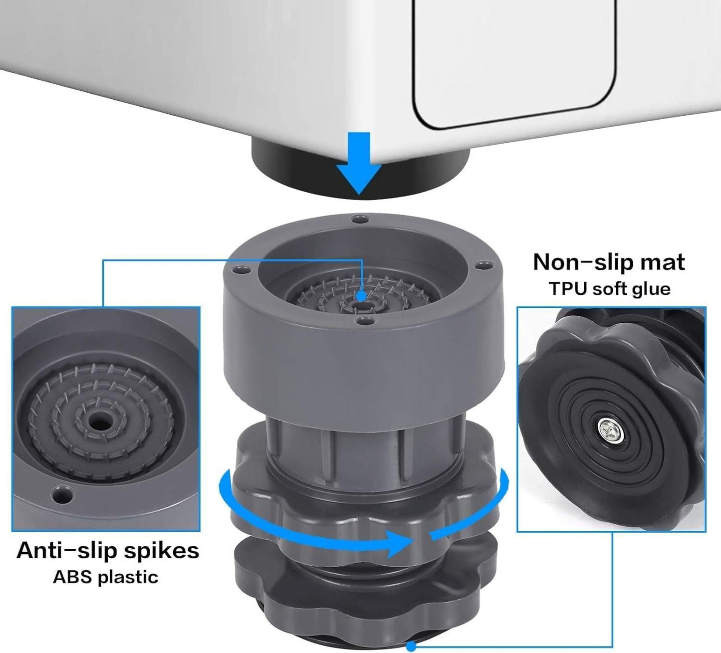 ADVANCE Washing Machine , Refrigerator Stand (4 Pcs Set)