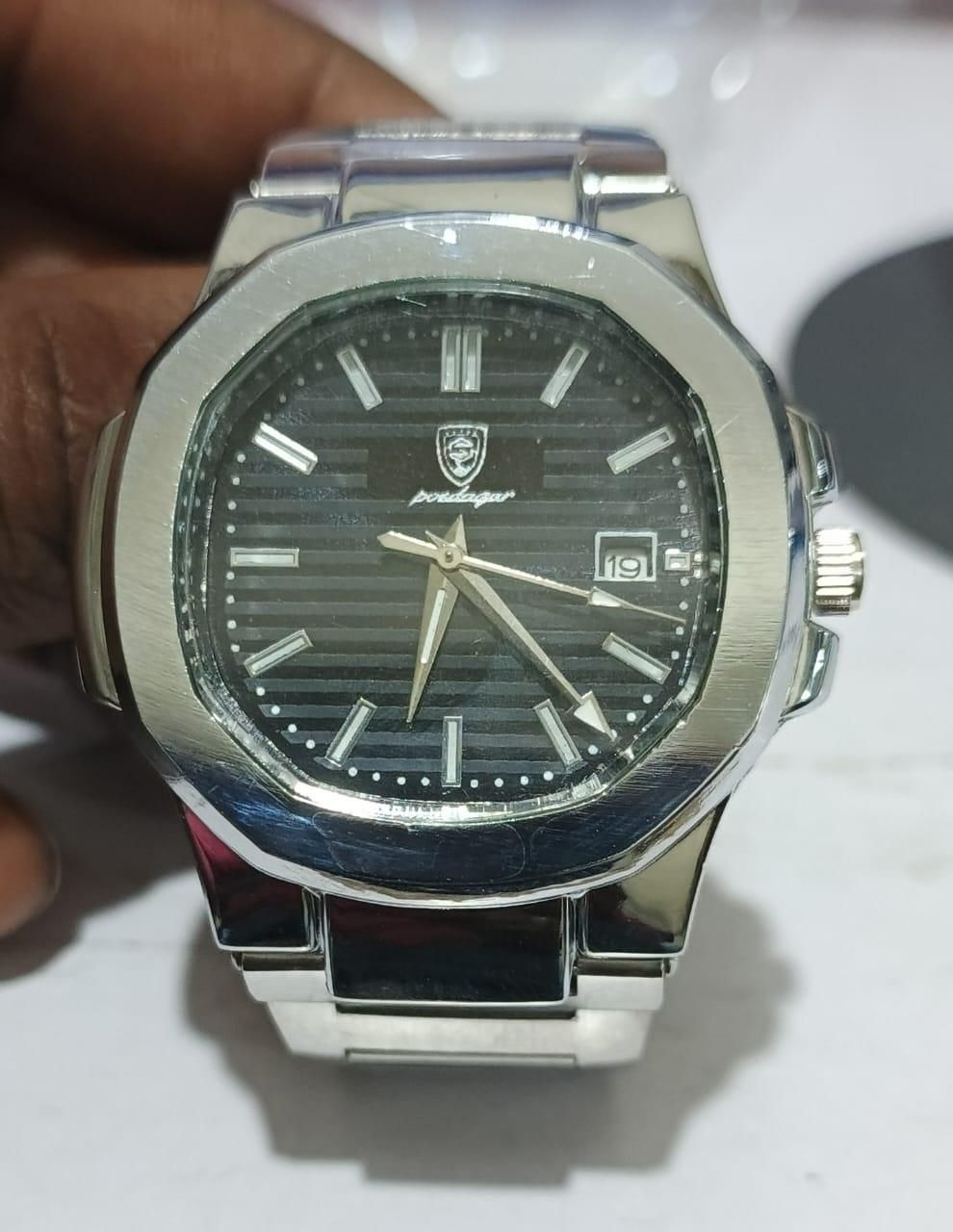(LUXURiOUS) steel White Gold Watch