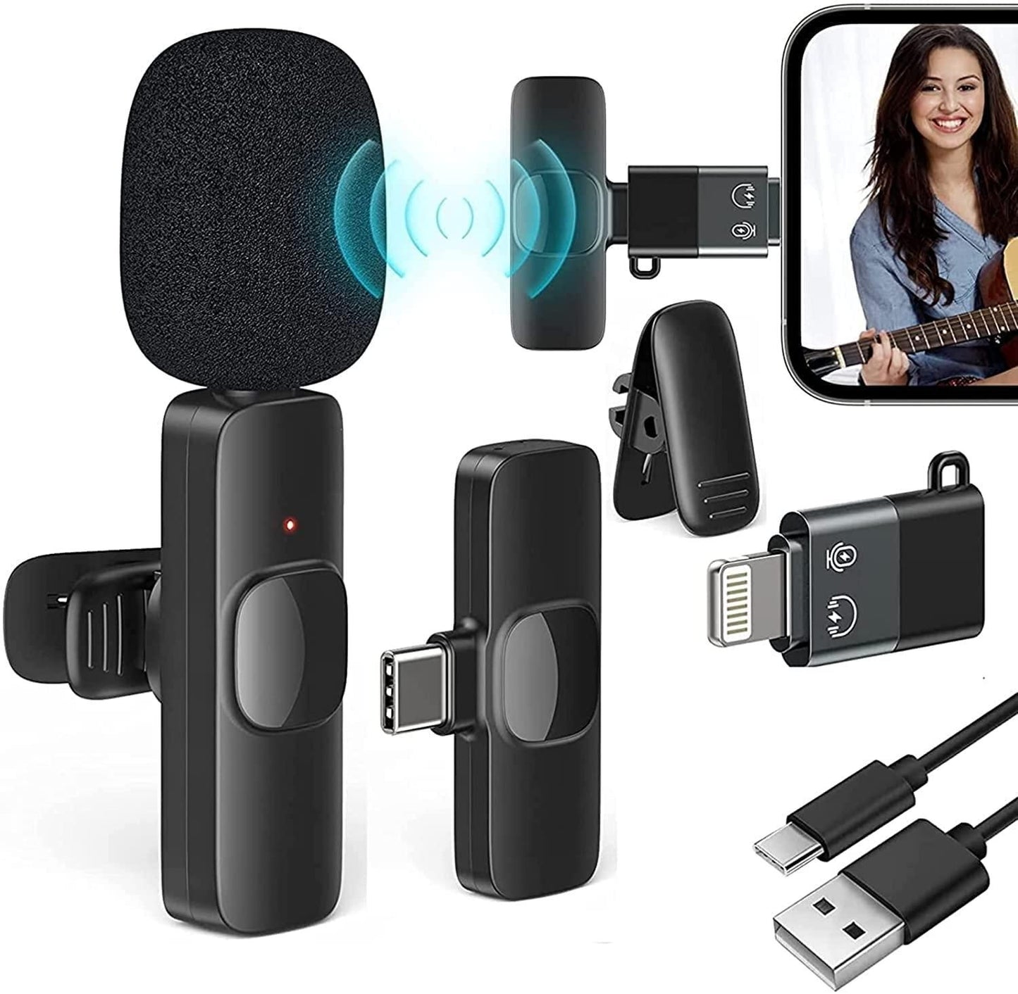 (Boyyaa) Wireless Microphone With Wireless Technology Noise cancels