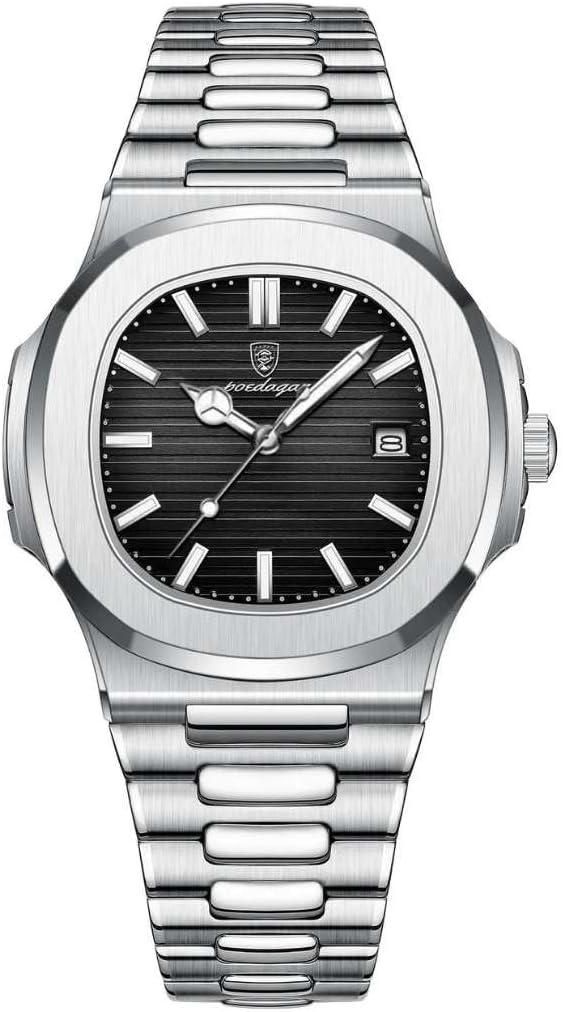 (LUXURiOUS) steel White Gold Watch