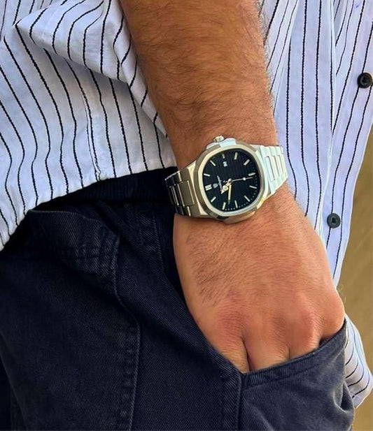 (LUXURiOUS) steel White Gold Watch