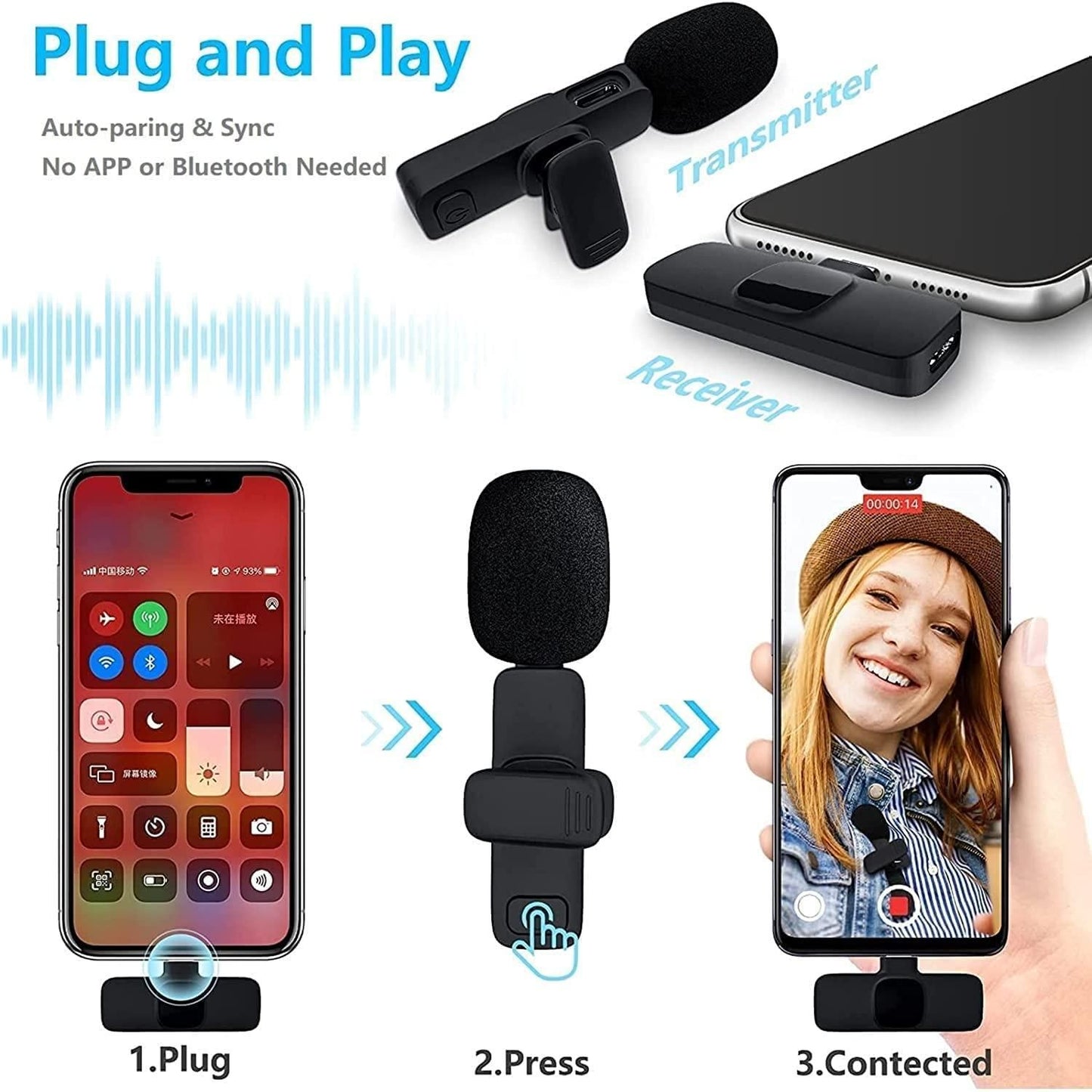 (Boyyaa) Wireless Microphone With Wireless Technology Noise cancels